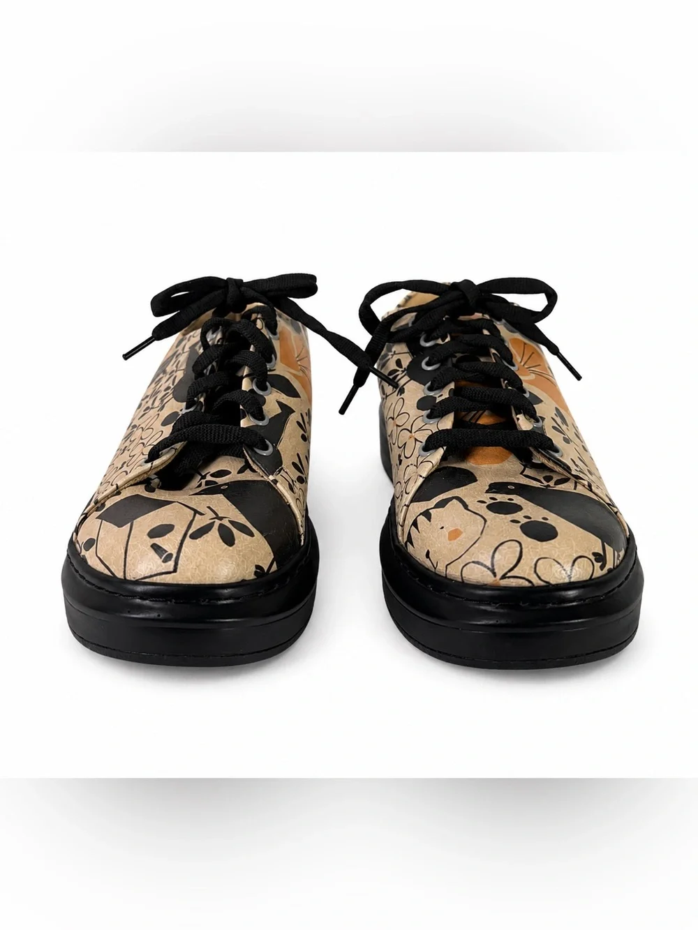 DOGO Myra Go Home Monochrome Cats Chunky Platform Vegan Sneakers Women’s Size 6